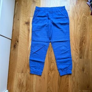 J. Crew Linen Blend Blue Joggers